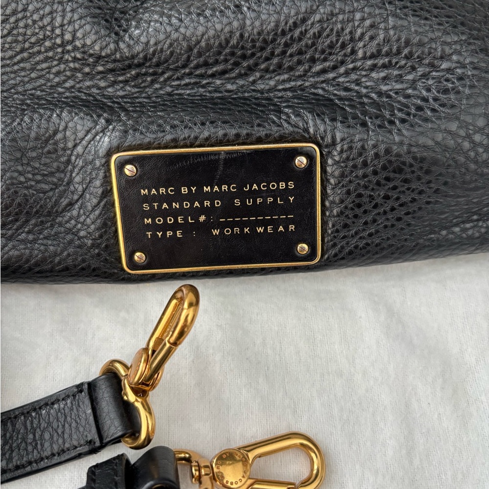 Marc by Marc Jacobs Black Leather Bag with Gold Accents